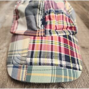 Polo Ralph Lauren Patchwork Madras Plaid Hat Mens OS Multi-Color Cotton Cap